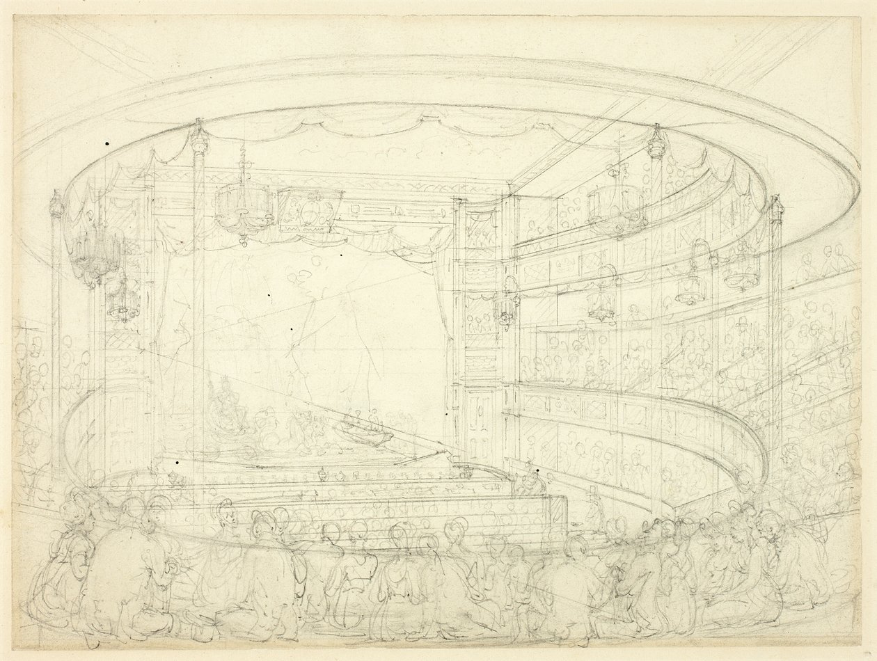 Studera för Sadlers Wells Theatre av Augustus Charles Pugin