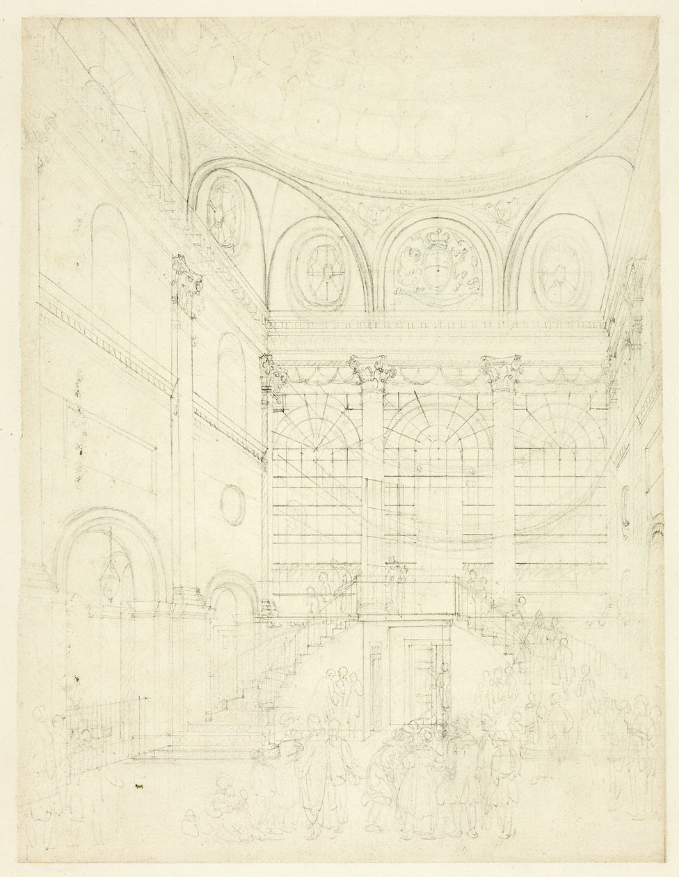 Studie för Session House, Clerkenwell, från Microcosm of London av Augustus Charles Pugin