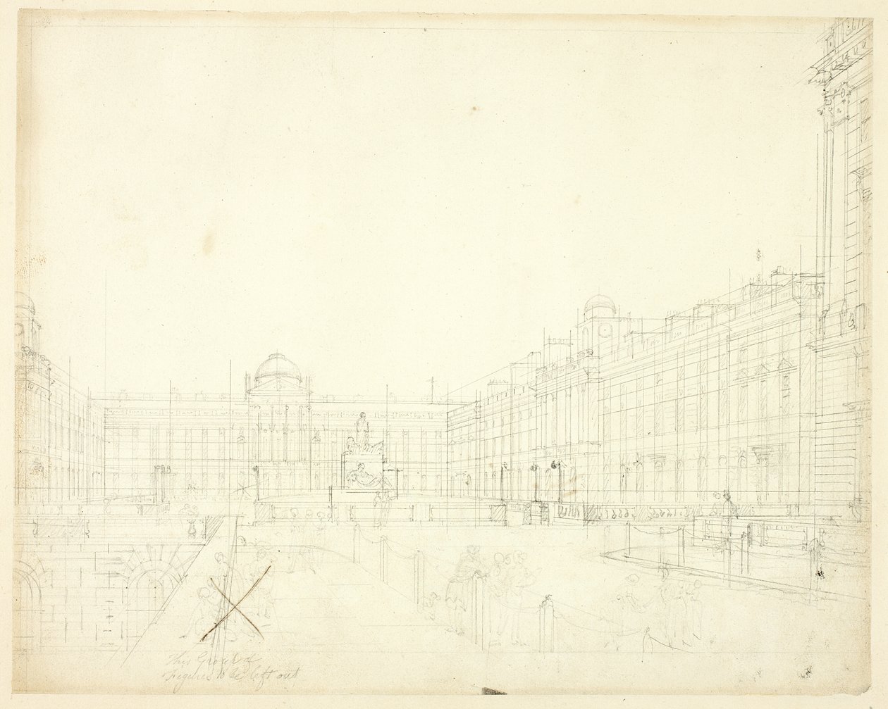 Studie för Somerset House, Strand, från Microcosm of London av Augustus Charles Pugin