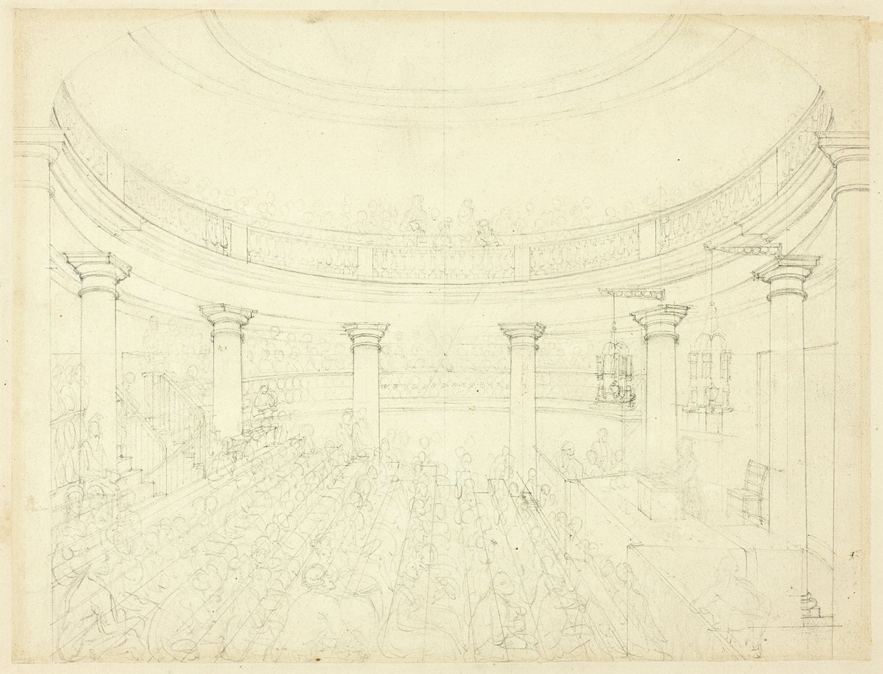 Studie för Surrey Institution, från Microcosm of London av Augustus Charles Pugin
