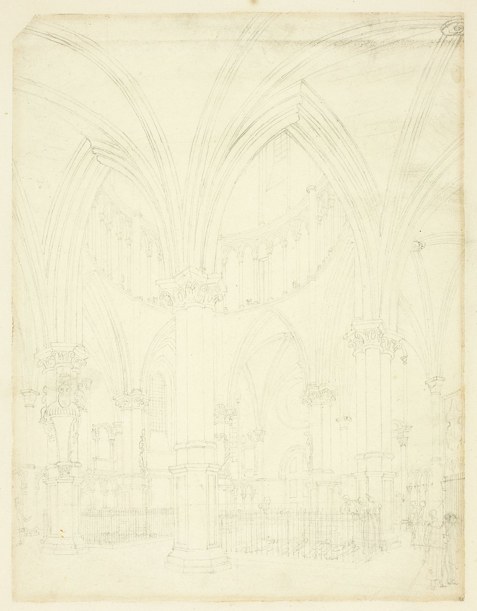 Studie för Temple Church, från Microcosm of London av Augustus Charles Pugin
