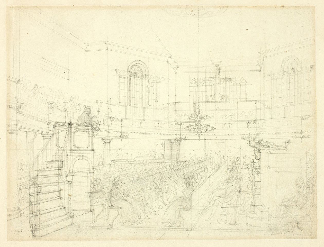 Studie för Magdalenakapellet, från Microcosm of London av Augustus Charles Pugin