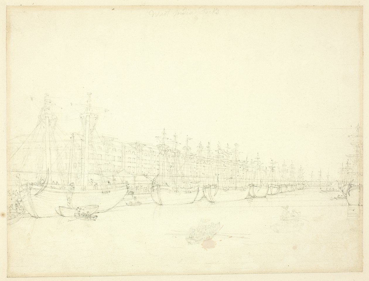 Studie för West India Docks, från Microcosm of London av Augustus Charles Pugin