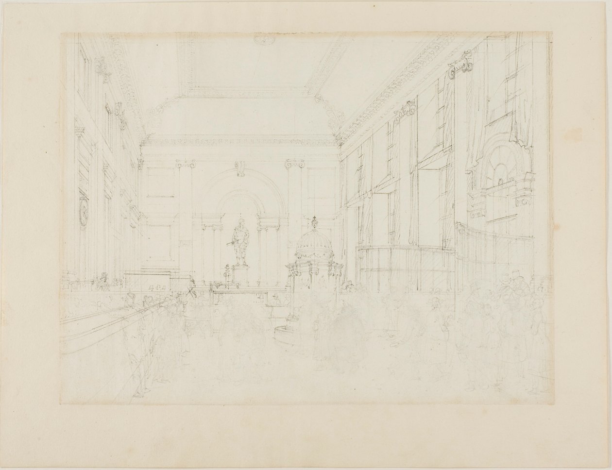 Studie för Great Hall, Bank of England av Augustus Charles Pugin