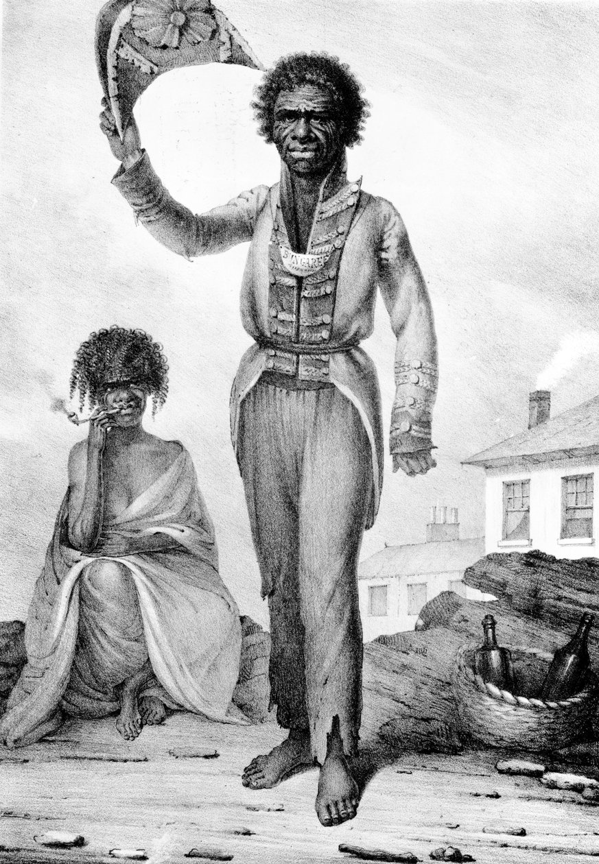 Bungaree, en infödd hövding i New South Wales, graverad av Charles Joseph Hullmandel, 1830 av Augustus Earle