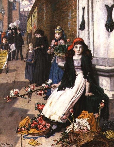 I hörnet av en gata i London av Augustus Edward Mulready