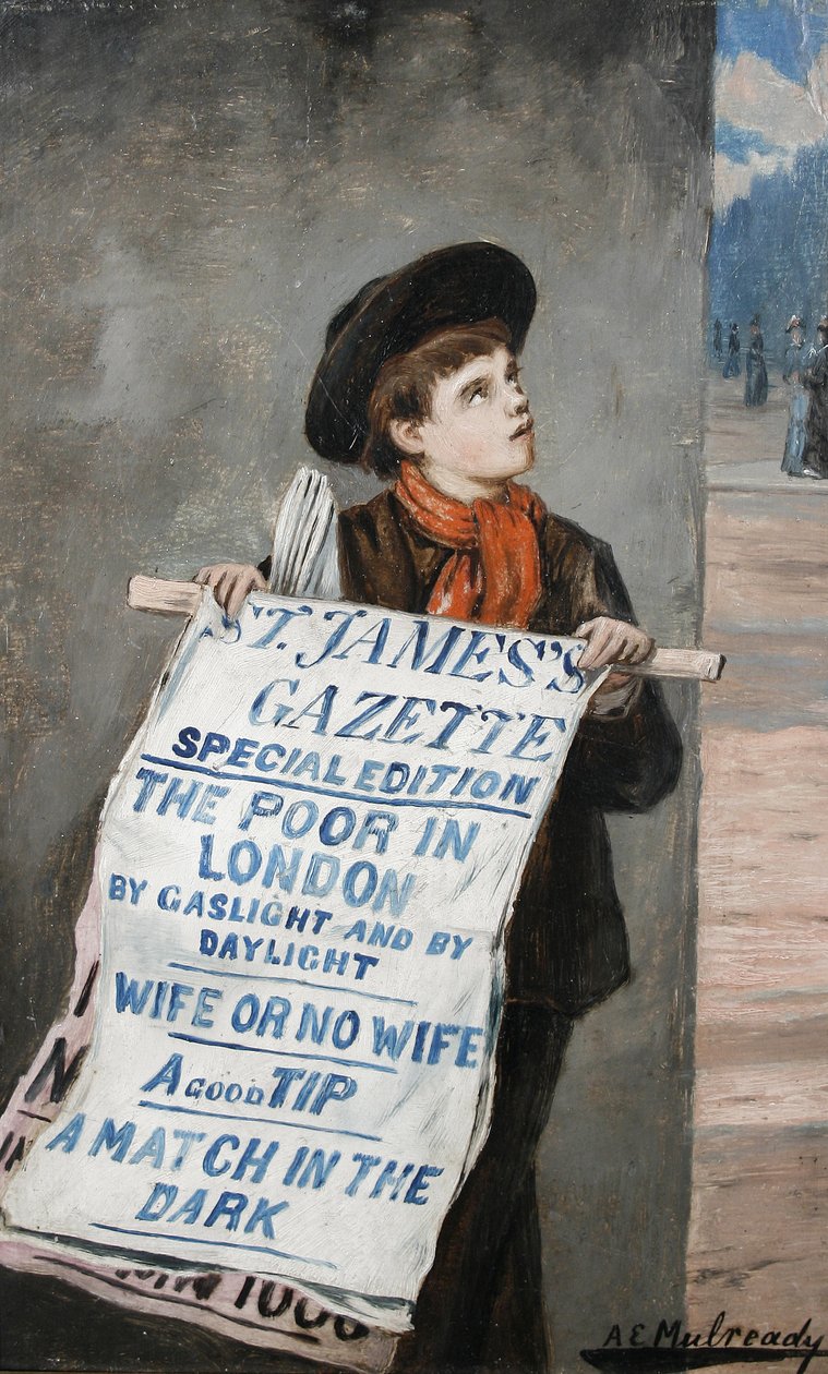 En tidningsbud från London av Augustus Edwin Mulready