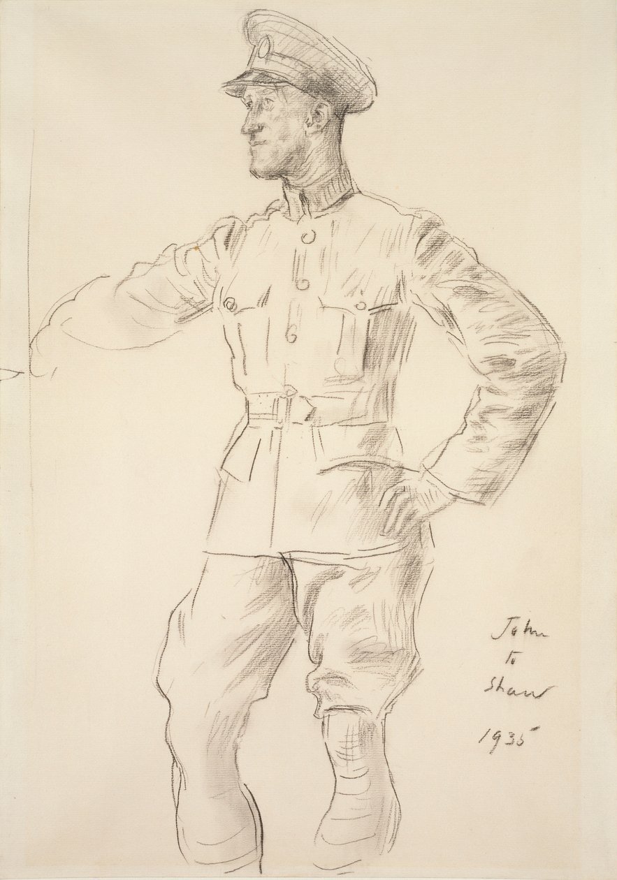 Porträtt av flygplansman T.E. Shaw Lawrence av Arabien, 1935 av Augustus John