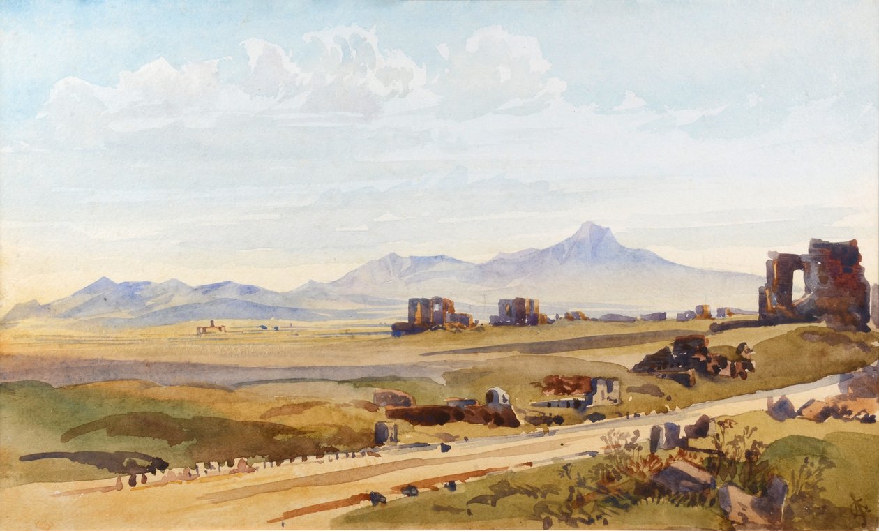 På Via Appia, Rom (akvarell) av Augustus John Cuthbert Hare