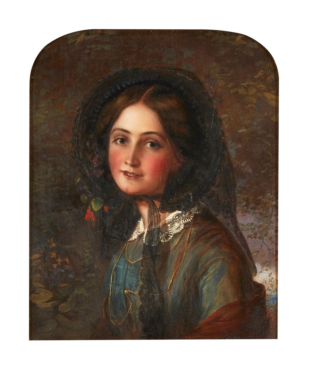 The Lace Bonnet (olja ombord) av Augustus Leopold (manner of) Egg