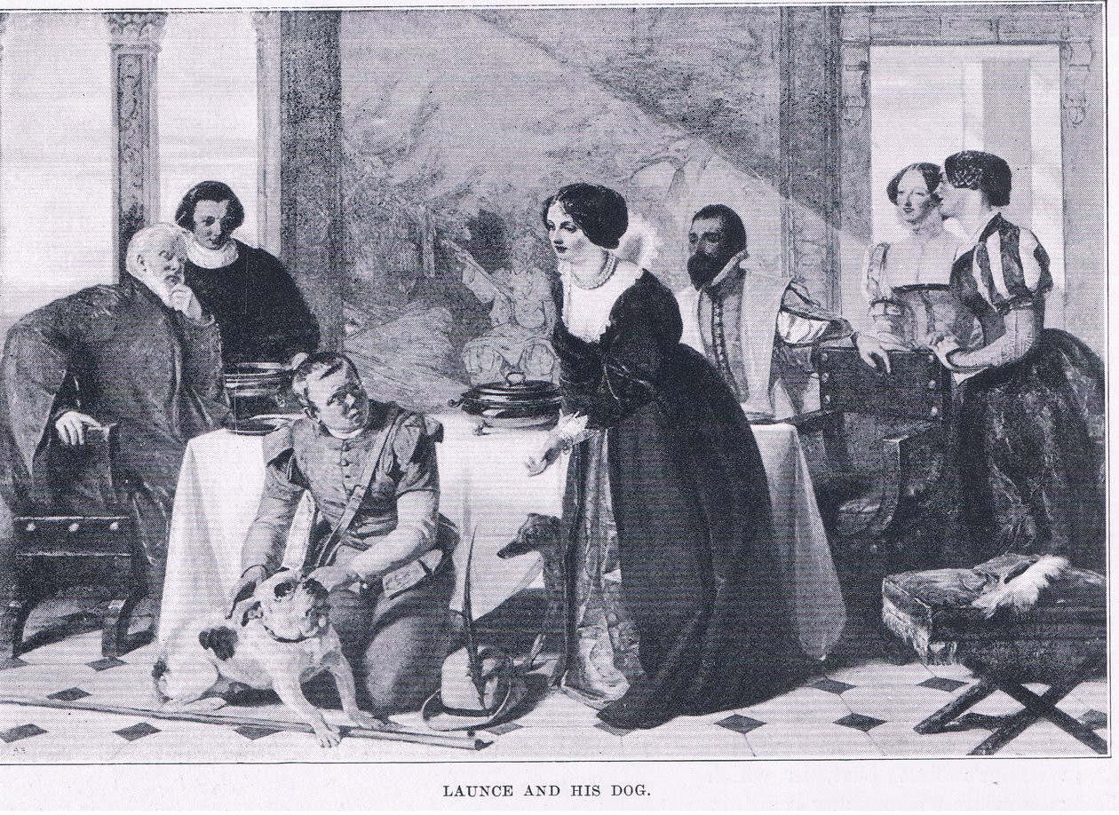 Launce och hans hund, från The Magazine of Art 1893, Cassell and Company av Augustus Leopold Egg