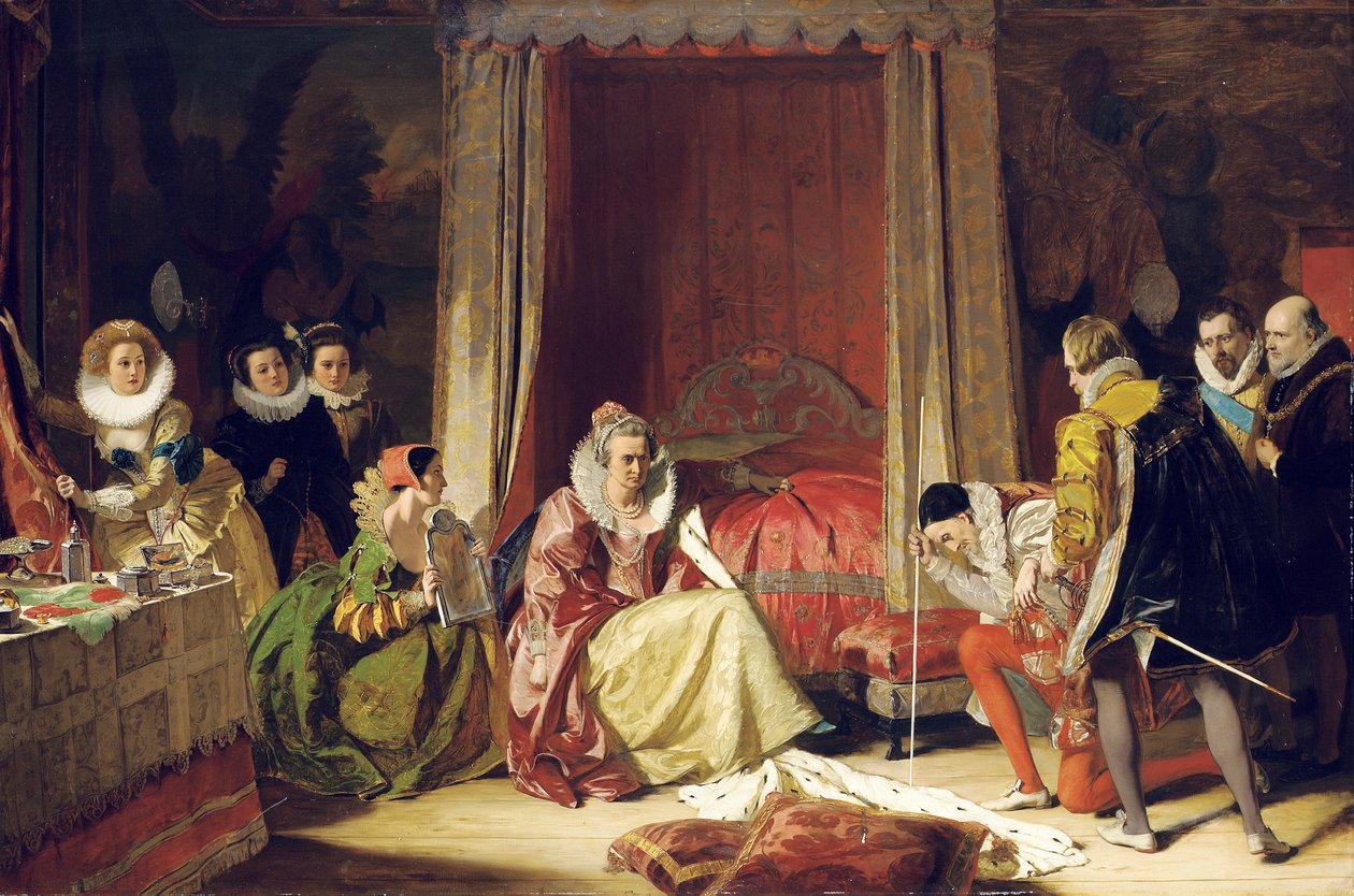 Drottning Elizabeth upptäcker att hon inte längre är ung av Augustus Leopold Egg