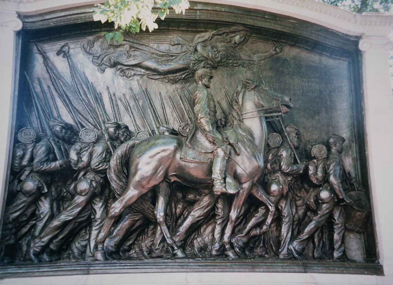 Robert Gould Shaw (1837-63) Memorial till det afroamerikanska 54:e Massachusetts regemente av Augustus Saint Gaudens
