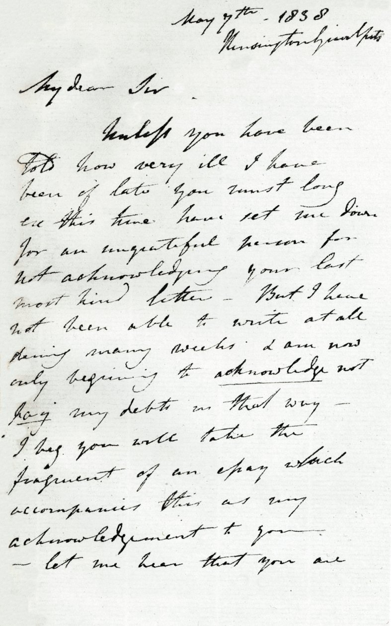 Ett brev från Augustus Wall Callcott, 7 maj 1838 1904 av Augustus Wall Callcott