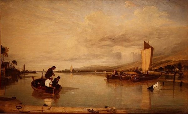 Dead Calm: Båtar utanför Cowes Castle av Augustus Wall Callcott