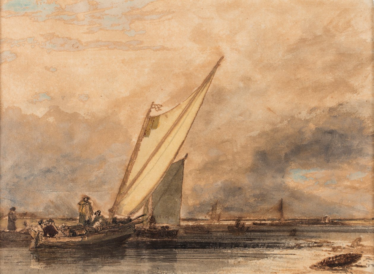 On the Medway, okänt datum (akvarell på papper) av Augustus Wall Callcott