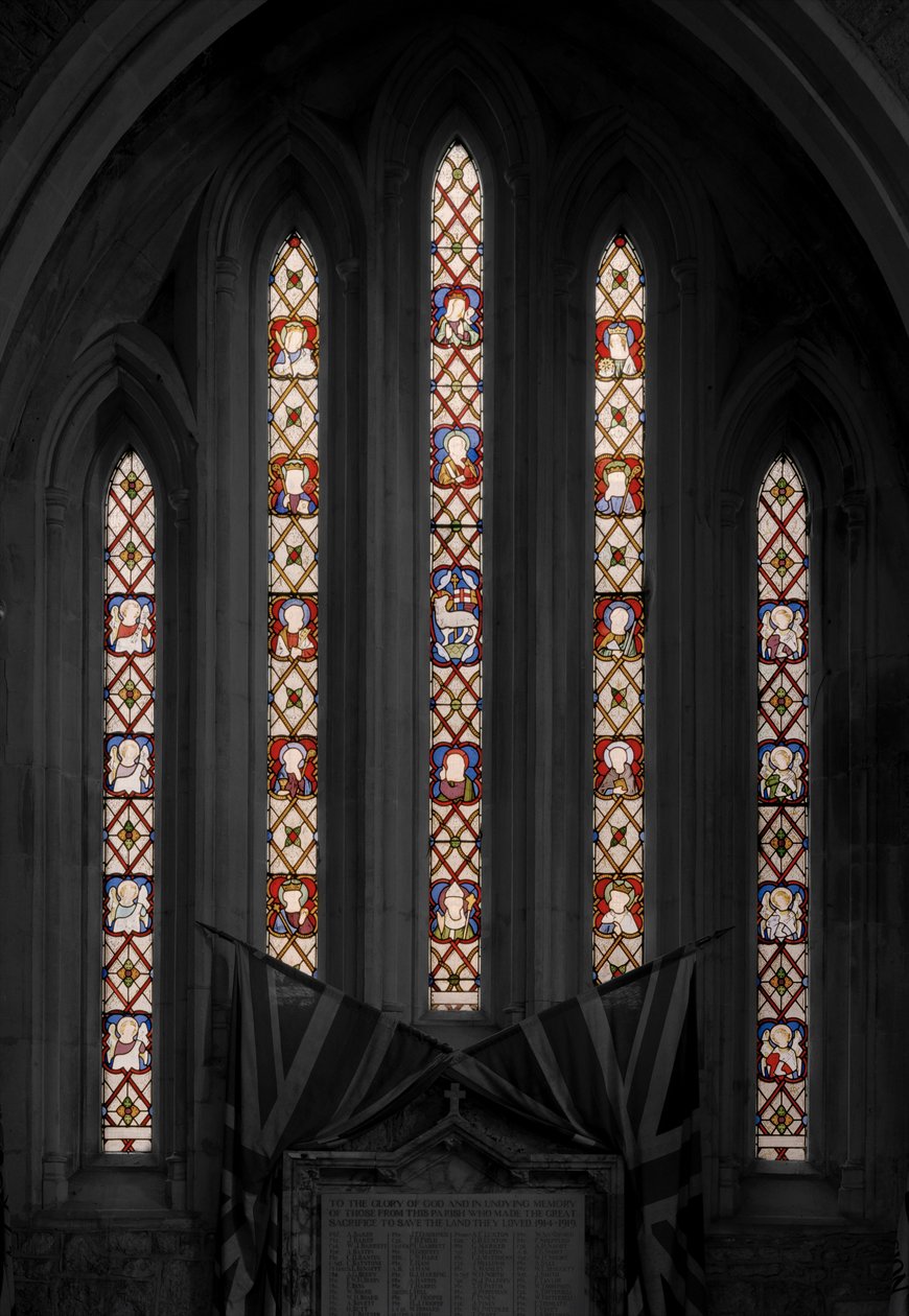 Tillbedjan av lammet, 1850 (målat glas) av Augustus Welby Northmore Pugin