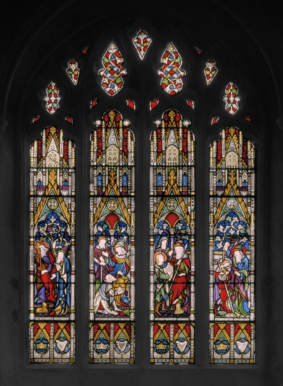 Bibliska scener av David och Saul, 1852 (målat glas) av Augustus Welby Northmore Pugin