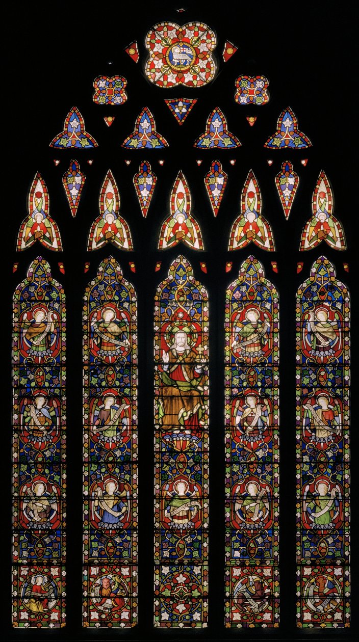 Kristus omgiven av änglar, 1850 (målat glas) av Augustus Welby Northmore Pugin