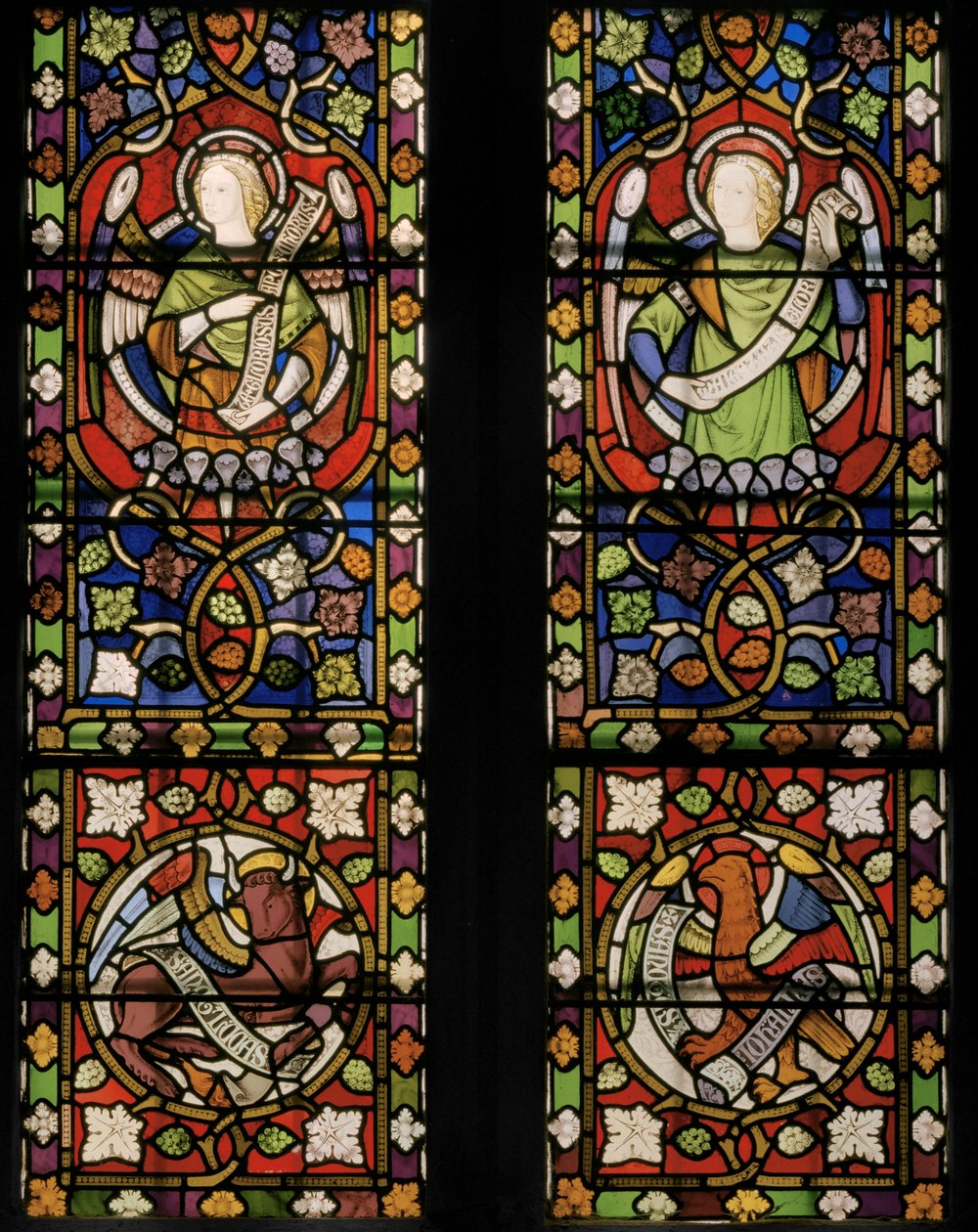 Kristus omgiven av änglar, detalj, 1850 (målat glas) av Augustus Welby Northmore Pugin