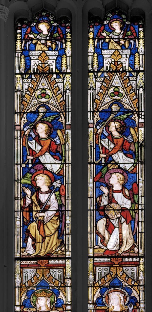 Jungfruns kröning, detalj, 1851 (målat glas) av Augustus Welby Northmore Pugin