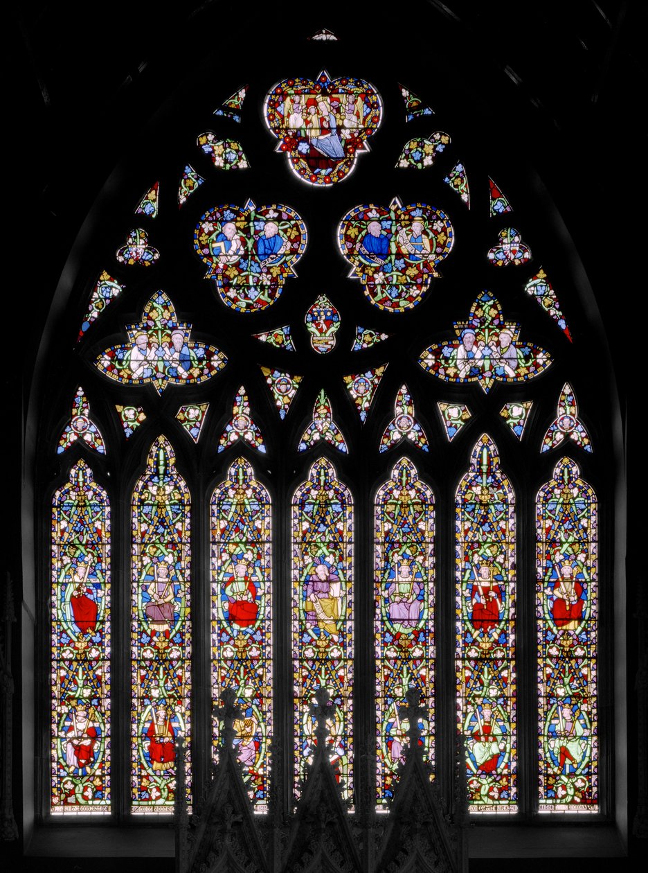 East Window with Jesse Tree, ca 1844 (målat glas) av Augustus Welby Northmore Pugin