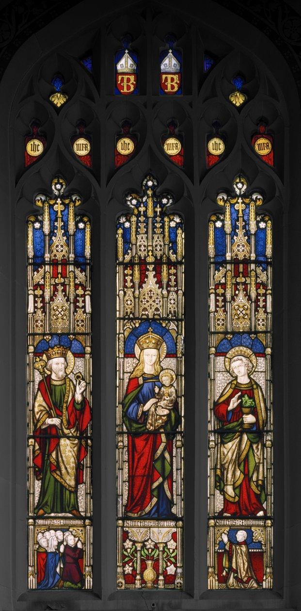 Edward The Confessor, Virgin & Child och St. John The Evangelist, 1846 (målat glas) av Augustus Welby Northmore Pugin