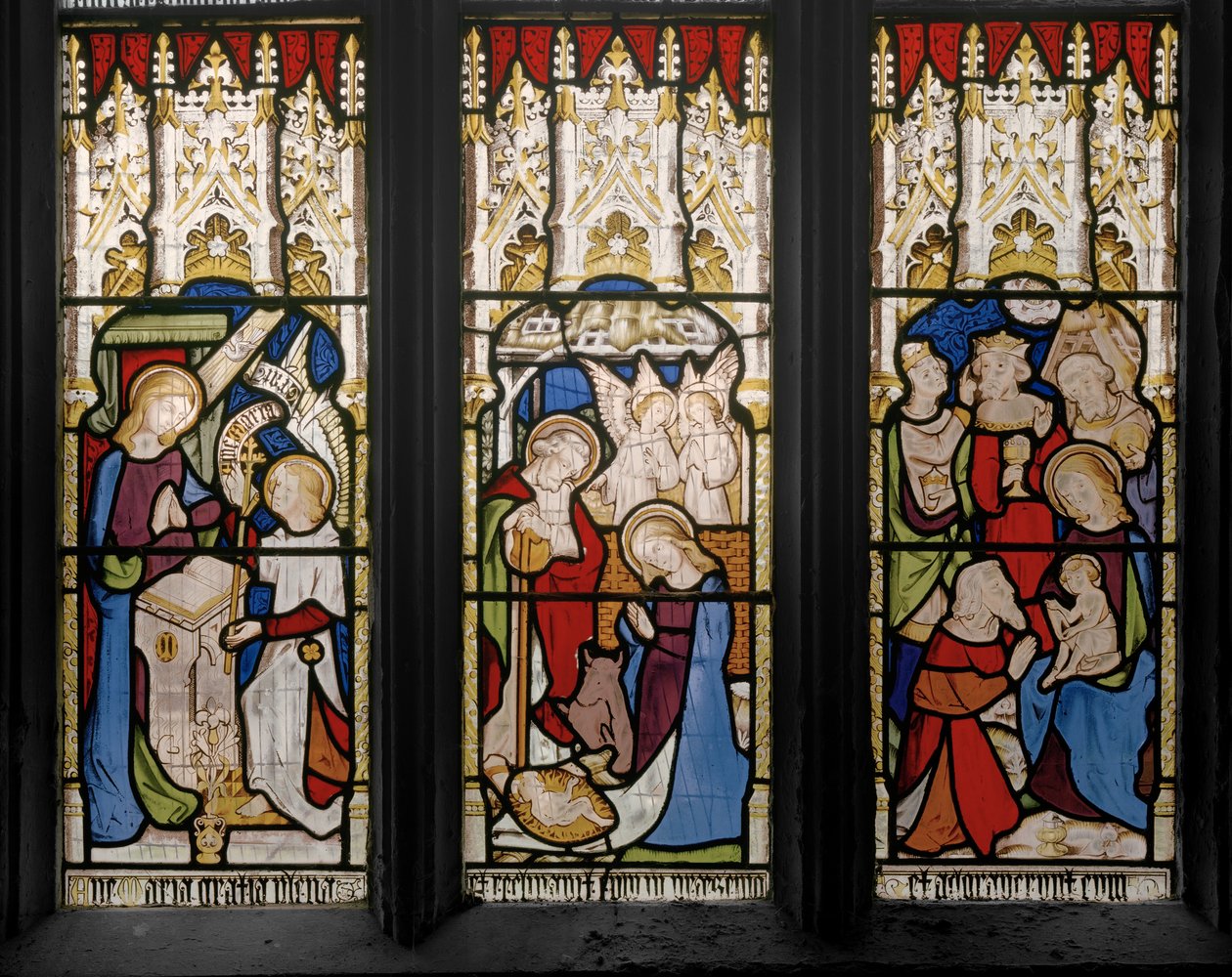 Händelser från Kristi liv och Jungfru Maria, detalj, 1851 (målat glas) av Augustus Welby Northmore Pugin