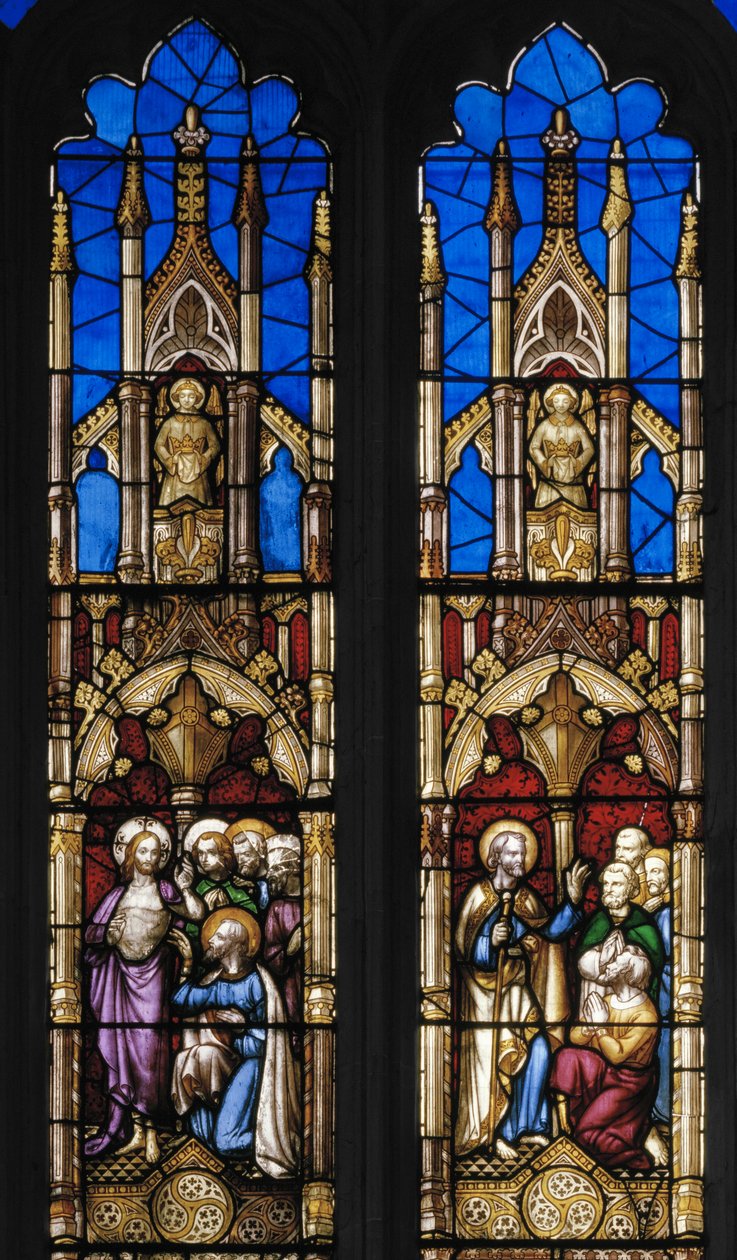 Händelser i aposteln Thomas, detalj, ca 1843 (målat glas) av Augustus Welby Northmore Pugin