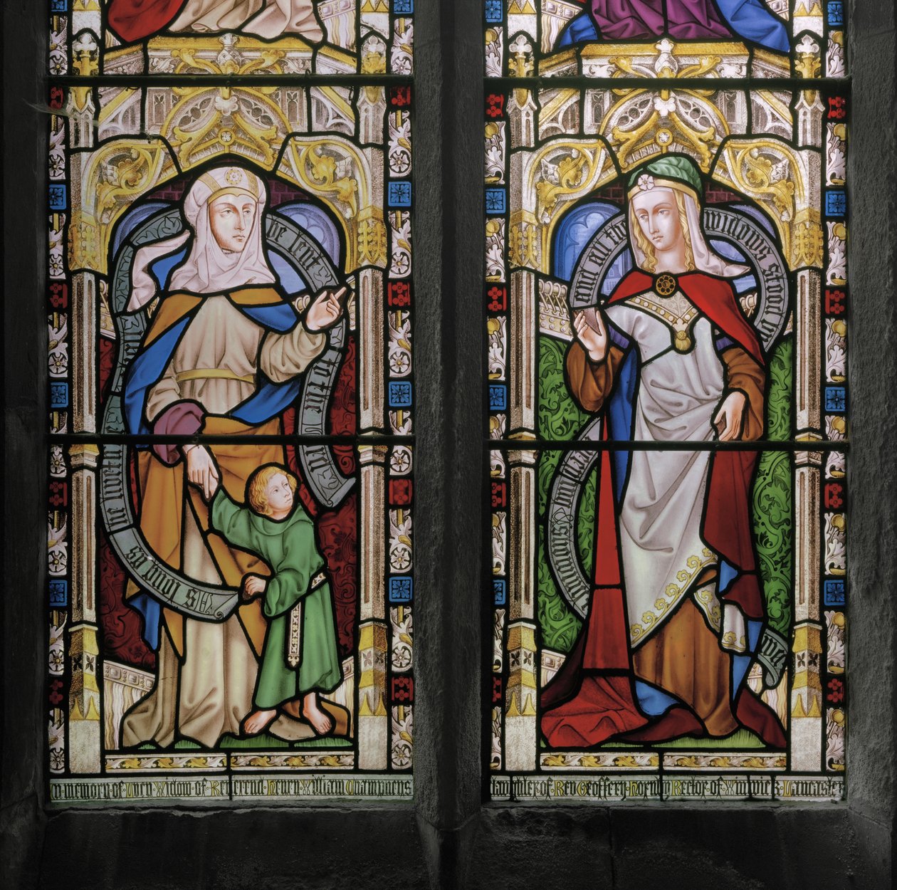 Hannah med den unge Samuel och Dorcas, 1852 (målat glas) av Augustus Welby Northmore Pugin
