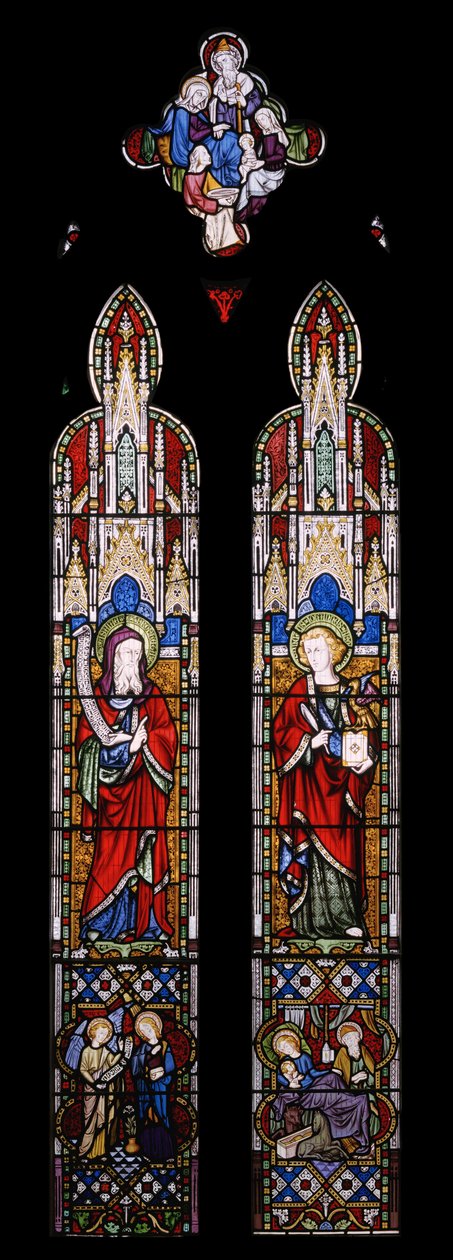 Evangelisten Jesaja och St. Johannes, 1850 (målat glas) av Augustus Welby Northmore Pugin