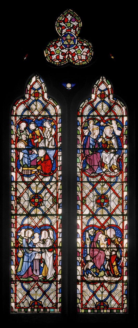 Lady Chapel Window med scener från Jungfruns liv, 1851 (målat glas) av Augustus Welby Northmore Pugin