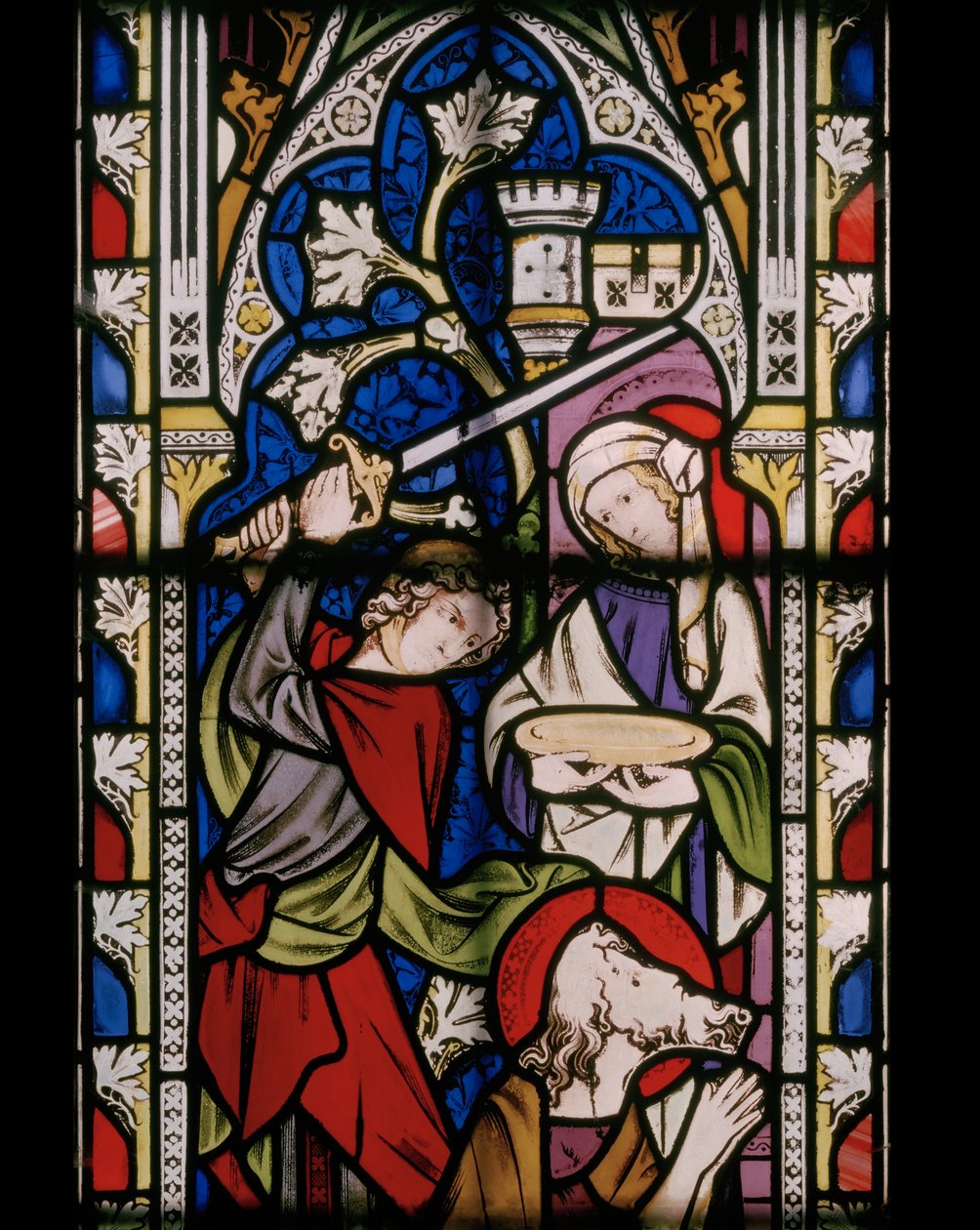 Johannes Döparens liv, detalj, 1852 (målat glas) av Augustus Welby Northmore Pugin