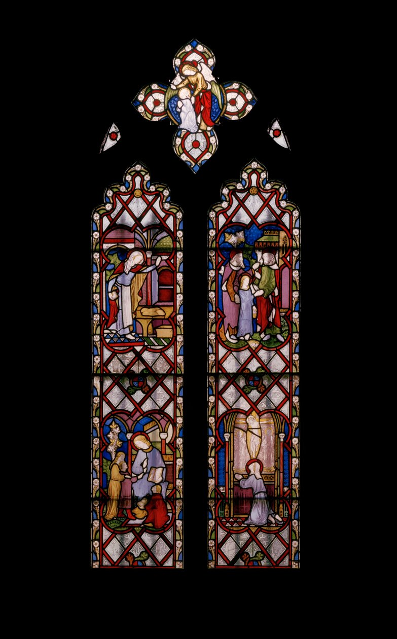 Jungfruns liv, ca 1854 (målat glas) av Augustus Welby Northmore Pugin