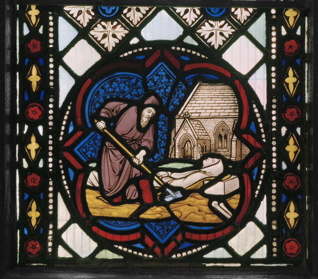 Seven Corporal Acts Of Mercy, detalj, ca 1845 (målat glas) av Augustus Welby Northmore Pugin