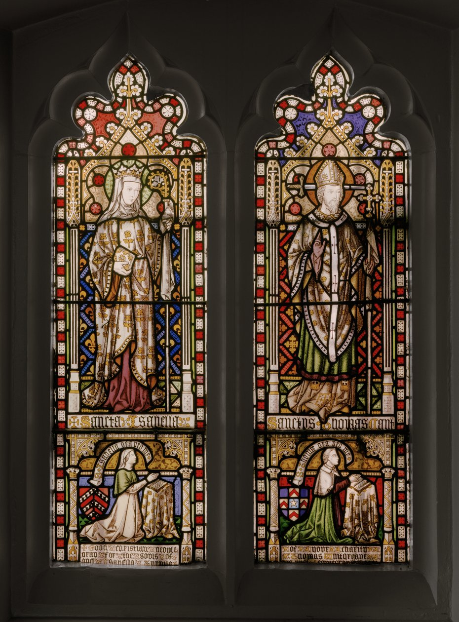 St. Isabella och St. Thomas av Canterbury, 1848 (målat glas) av Augustus Welby Northmore Pugin