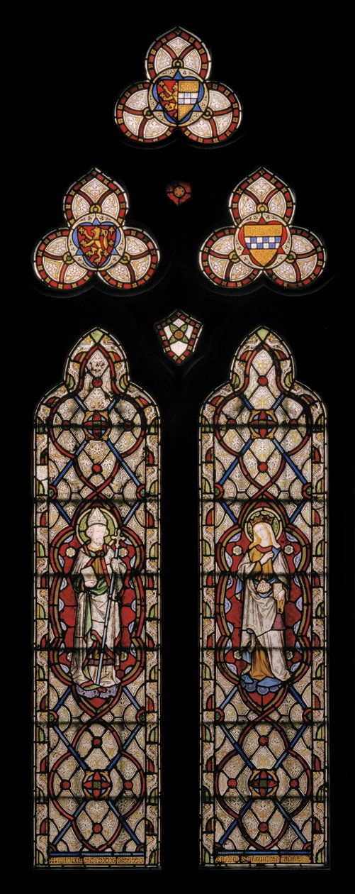 St. John of Beverley & St. Elizabeth av Ungern, 1849 (målat glas) av Augustus Welby Northmore Pugin