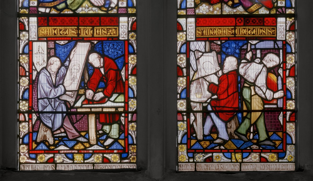 St. Lukas fönster, detalj, 1853 (målat glas) av Augustus Welby Northmore Pugin