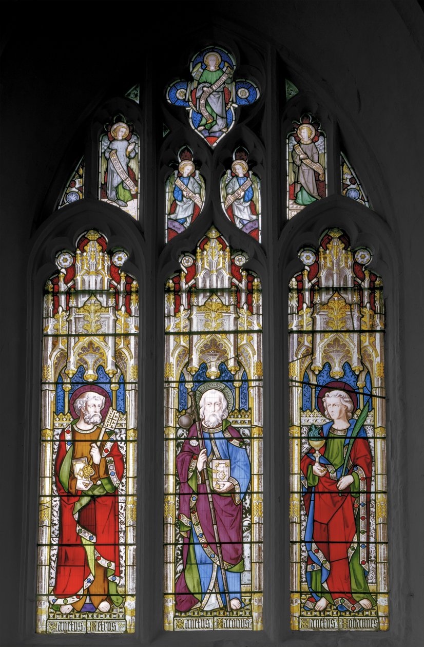 St. Peter, St. James the Great och St. John the Evangelist, 1851 (målat glas) av Augustus Welby Northmore Pugin