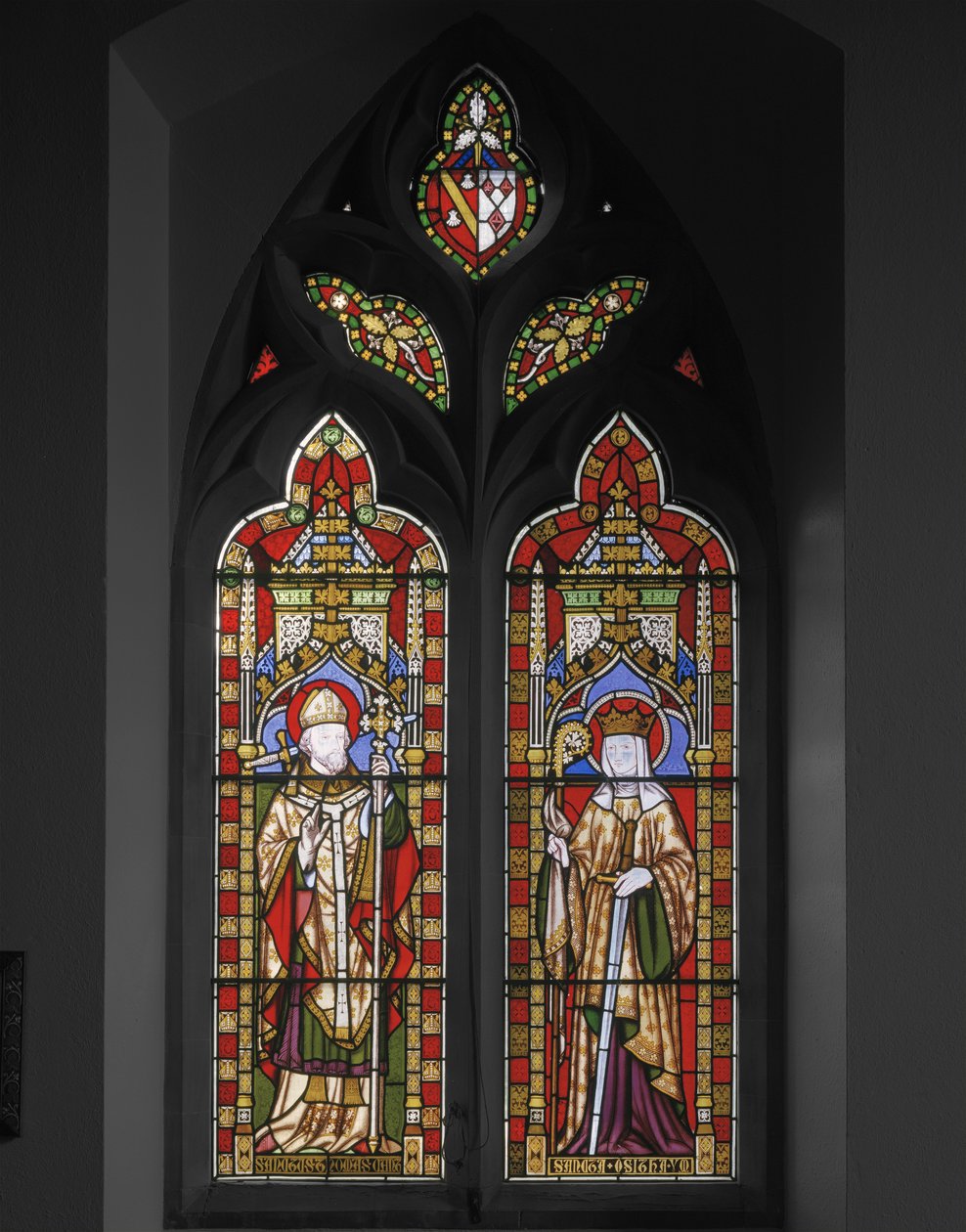 St. Thomas av Canterbury och St. Osith, 1847 (målat glas) av Augustus Welby Northmore Pugin
