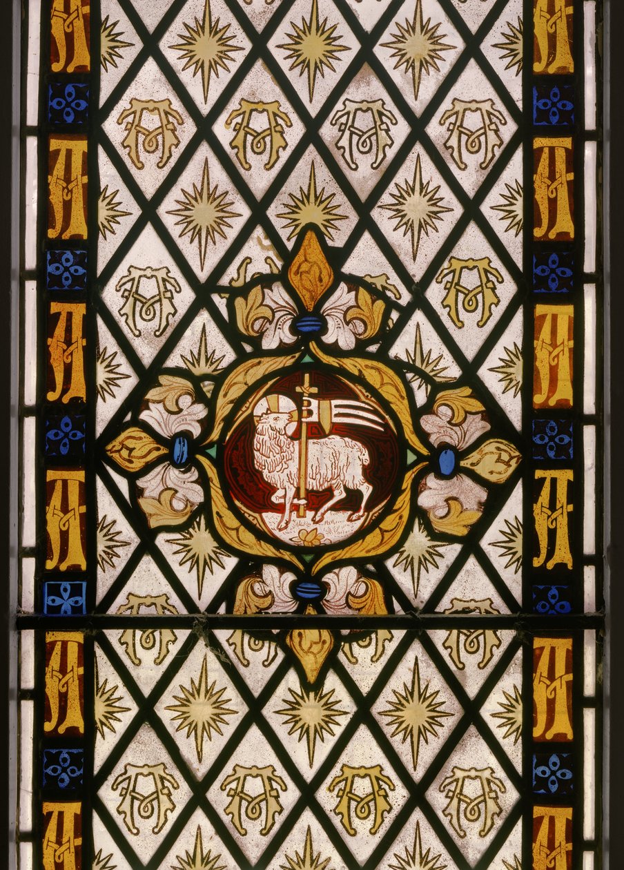 The Lamb of God, detalj, 1842 (målat glas) av Augustus Welby Northmore Pugin