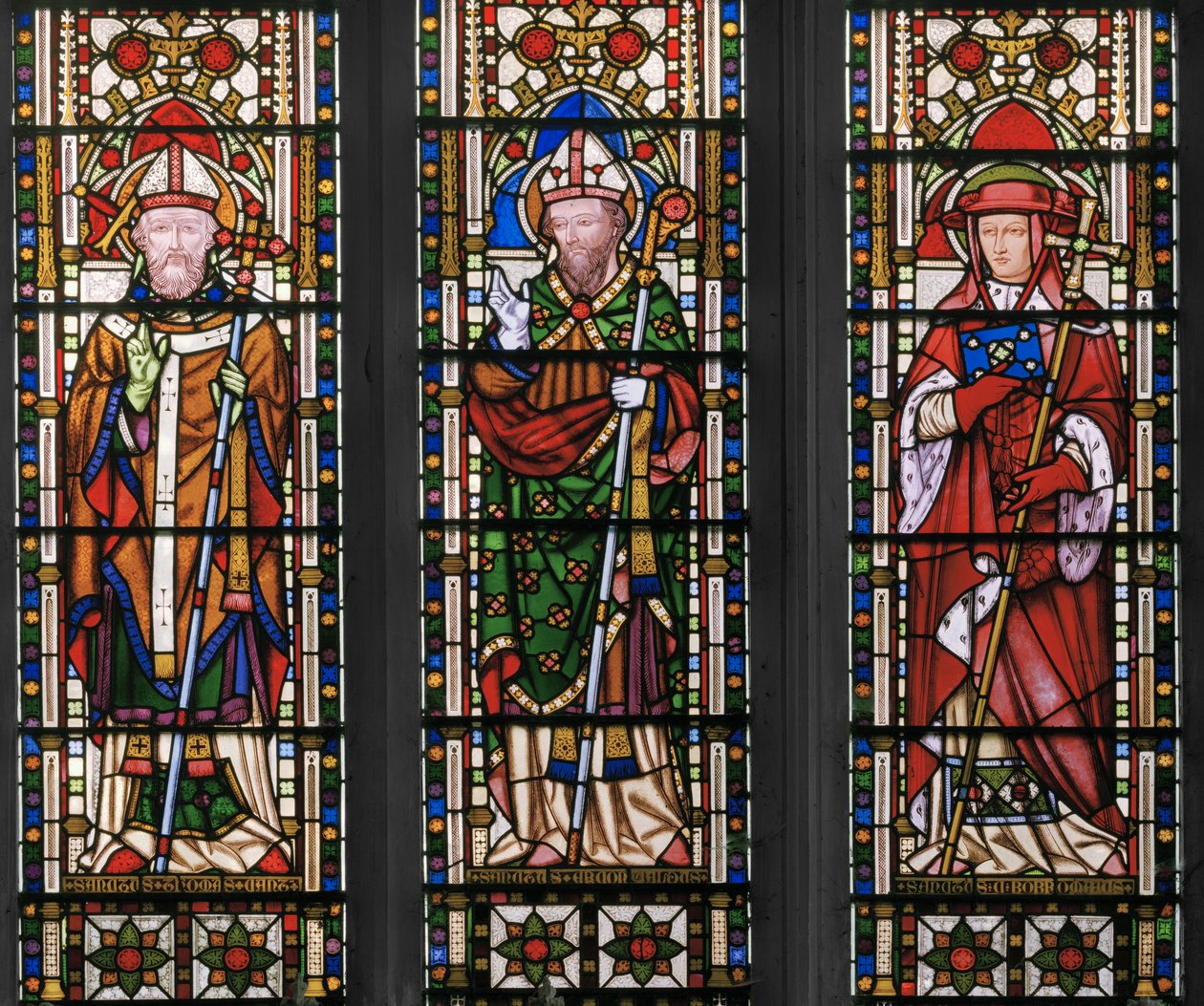 Virgin & Christ with Saints, East Window, detalj, 1847-48 (målat glas) av Augustus Welby Northmore Pugin