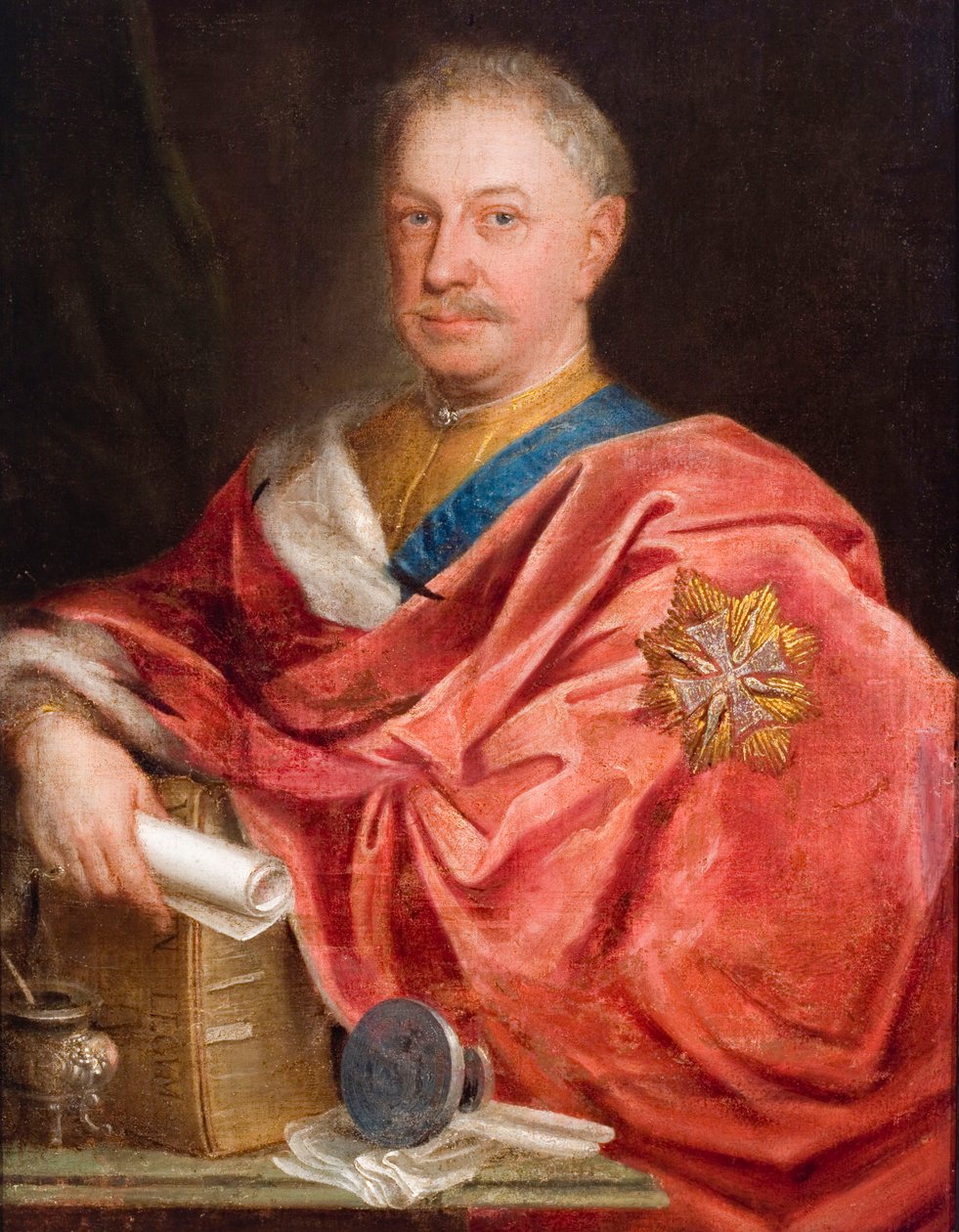 Porträtt av Jan Fryderyk Sapieha (1680-1751) av Augustyn Mirys