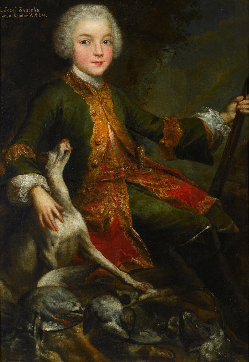 Porträtt av Józef Sapieha 1737-1792, ca 1740 av Augustyn Mirys