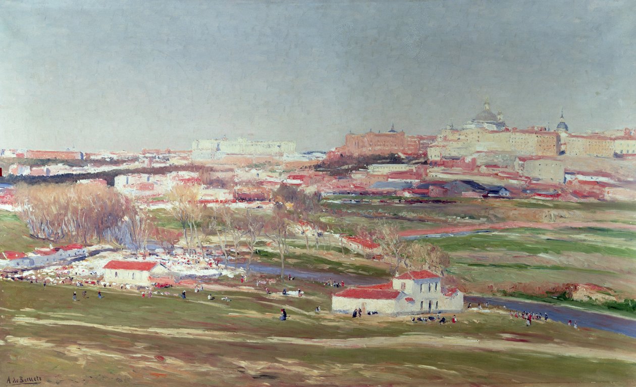 Pradera de San Isidro och Palacio Real bortom, Madrid av Aureliano de Beruete