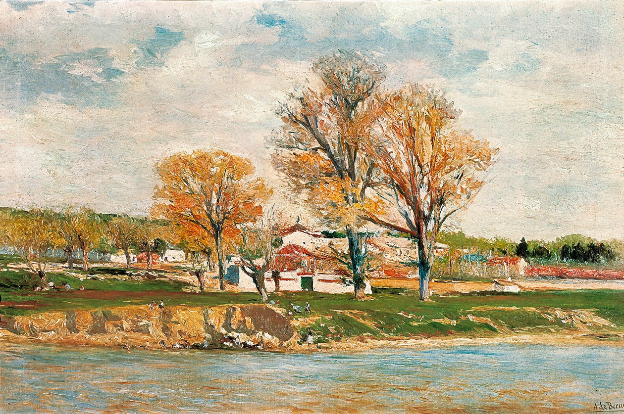 Aureliano de Beruete och Moret (1845-1912) - The Banks of the Apples River. Olja på duk. av Aureliano de Beruete