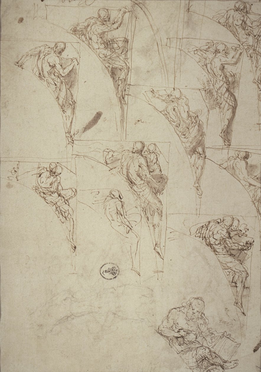Studies for Prophets in Spandrels av Aurelio Luini