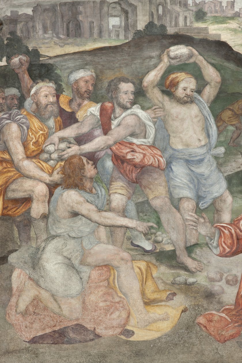 Sankt Stefans martyrskap, detalj, vänstra kapellet av Aurelio Luini