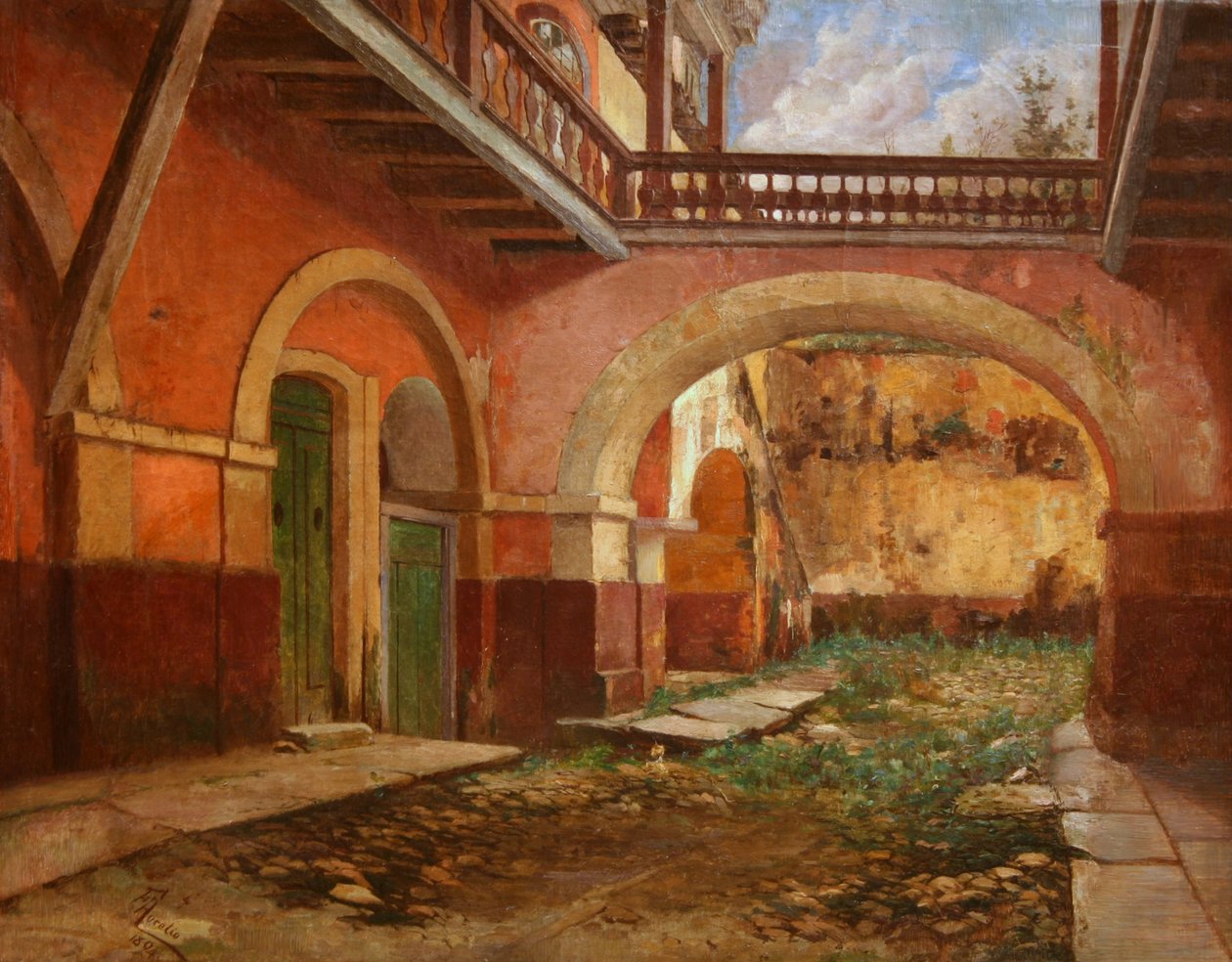 Innergården till "Casa dos Contos" i Ouro Preto av Aurelio de Figueiredo