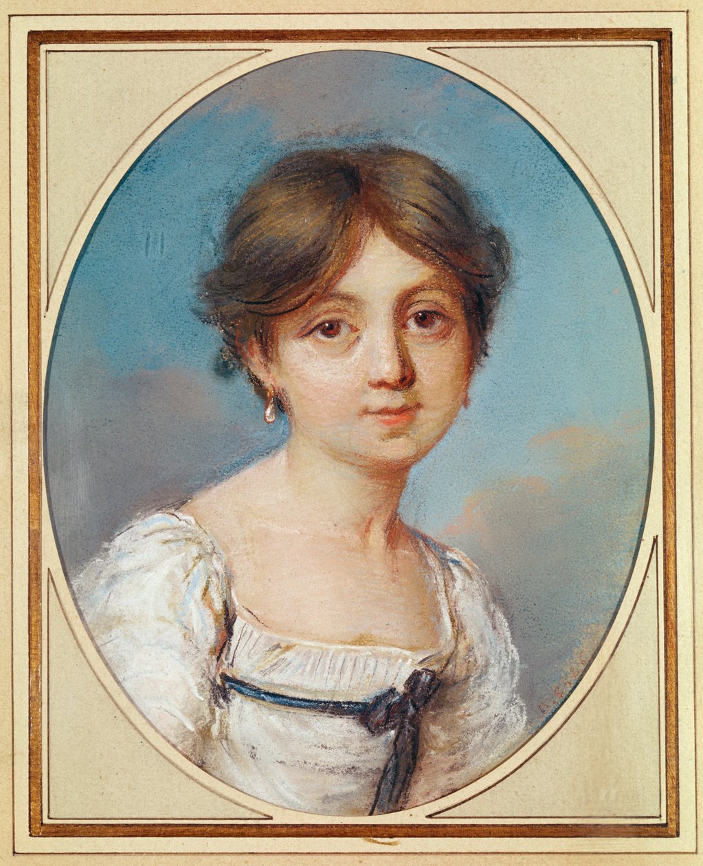 Amandine Aurore Lucile Dupin (1804-76) som ett barn, ca 1809 (pastell på papper) av Aurore Dupin de Francueil
